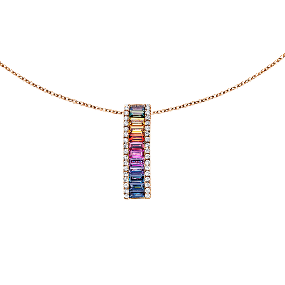 Brogle Classic necklace with sapphire pendant Rainbow Brogle Classic necklace with sapphire pendant Rainbow