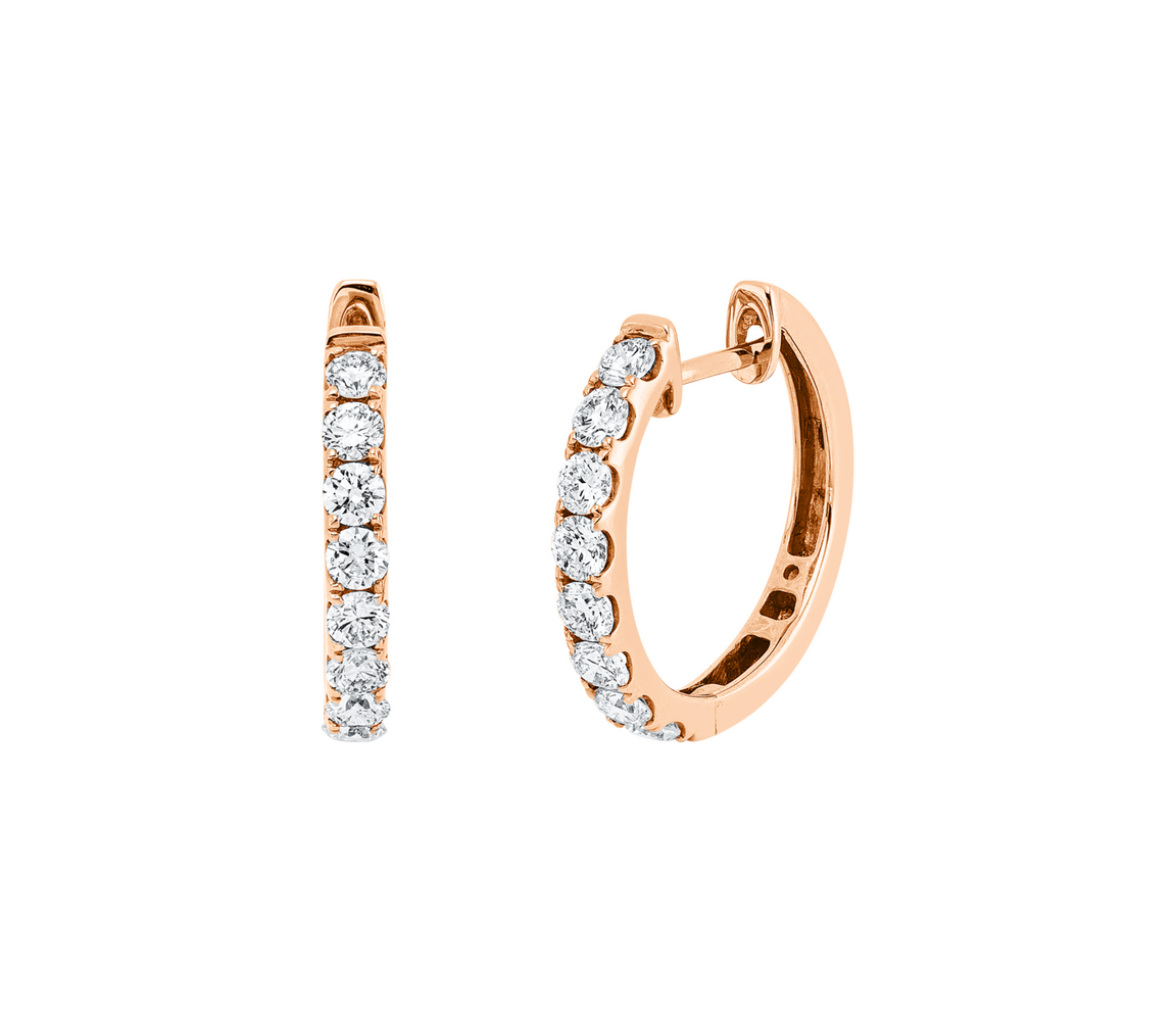 Brogle Classic diamond hoop earrings