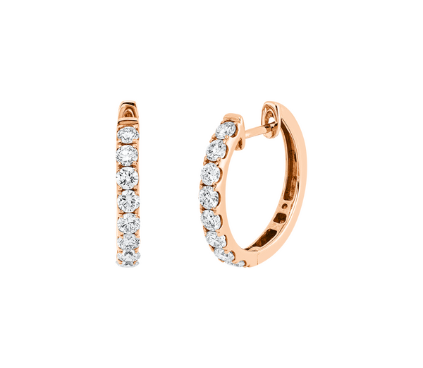 Brogle Classic diamond hoop earrings