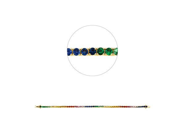 Brogle Selection Saphirarmband Rainbow
