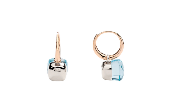 POB2010 O6000 000OY 030 Pomellato earrings nudo petit rose gold 18kt white gold 18kt blue topaz a8a34eaf42c753072
