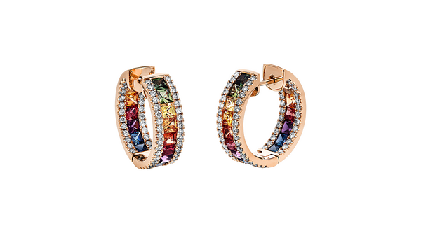 Brogle Selection sapphire hoop earrings Rainbow Brogle Selection sapphire hoop earrings Rainbow