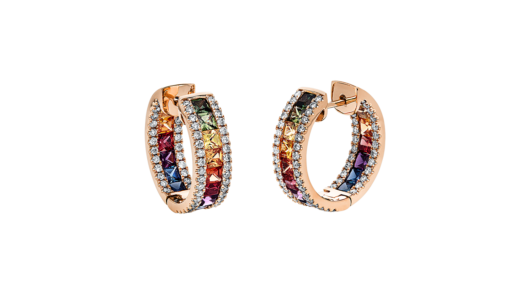 Brogle Selection sapphire hoop earrings Rainbow Brogle Selection sapphire hoop earrings Rainbow
