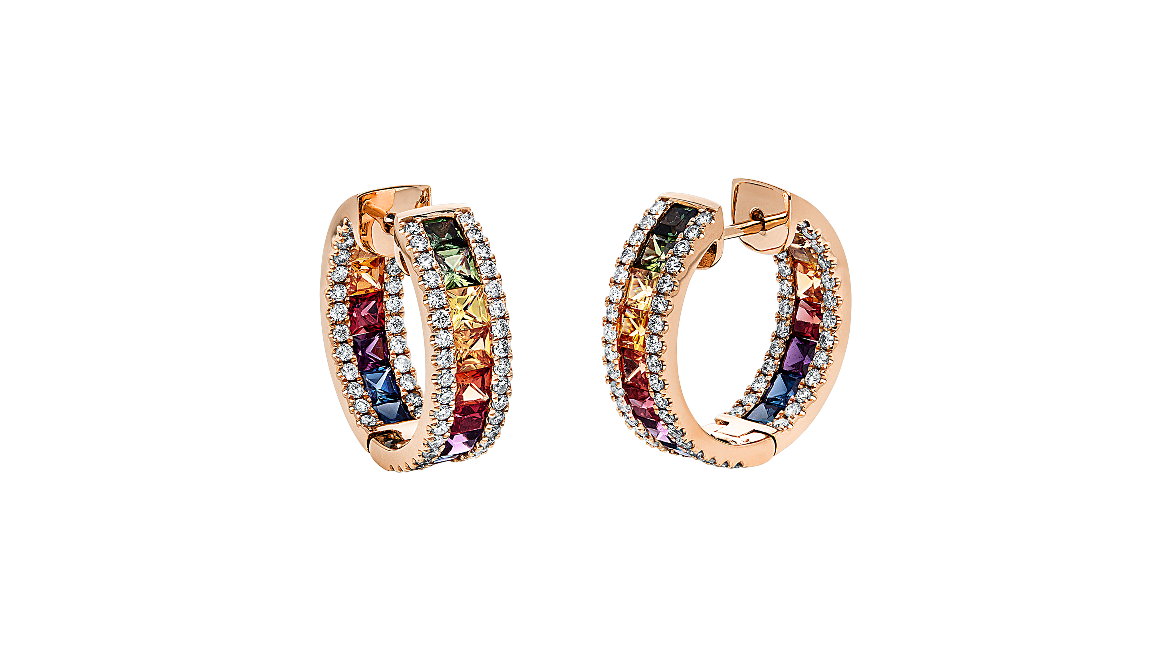 Brogle Selection sapphire hoop earrings Rainbow Brogle Selection sapphire hoop earrings Rainbow