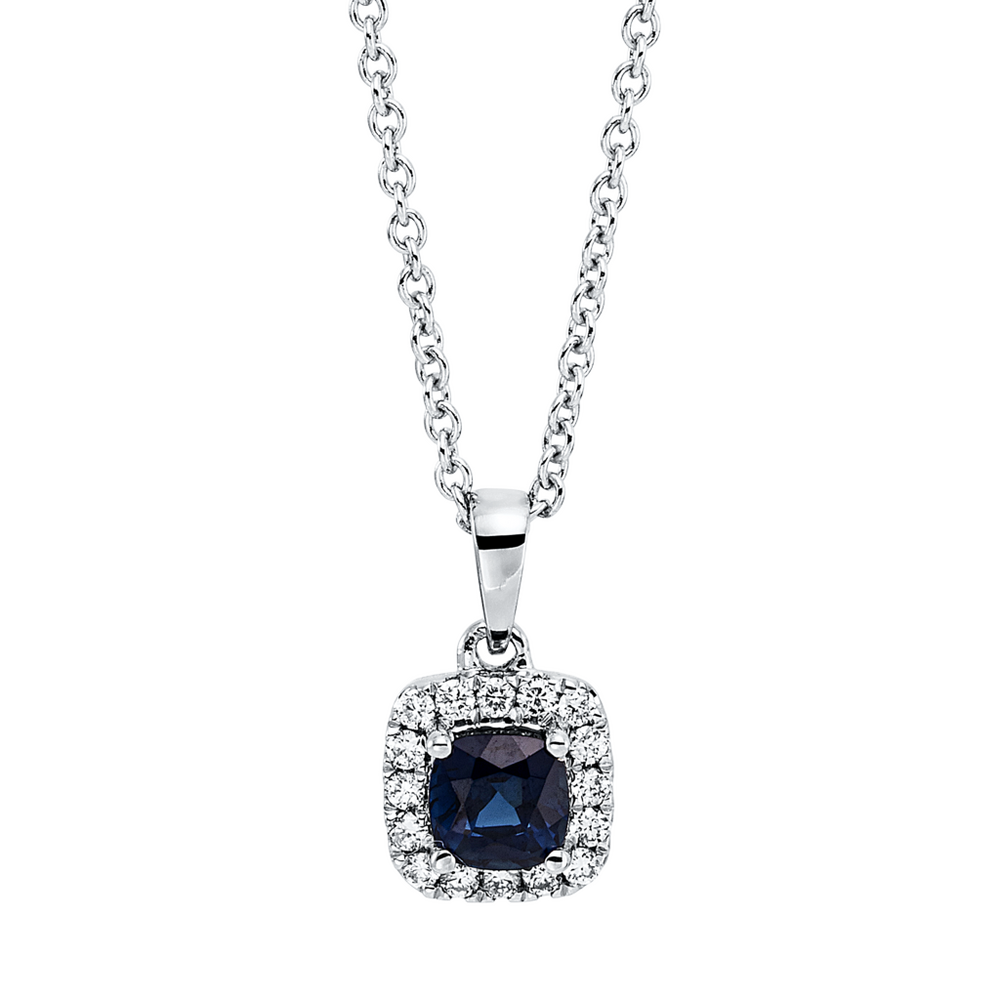 Brogle Classic gold chain with sapphire pendant