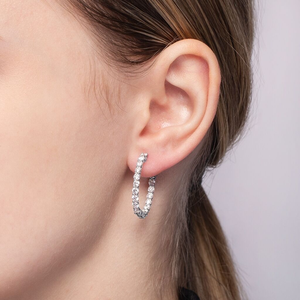Brogle Selection diamond hoop earrings Brogle Selection diamond hoop earrings