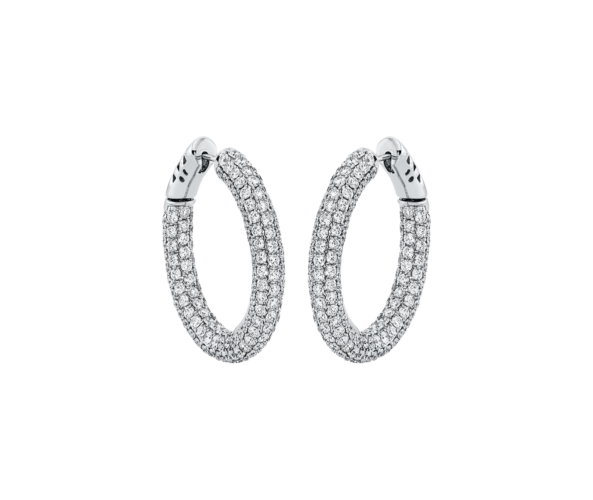Brogle Selection diamond hoop earrings Brogle Selection diamond hoop earrings