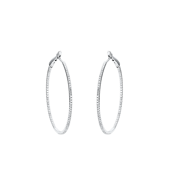 Brogle Classic diamond hoop earrings Brogle Classic diamond hoop earrings