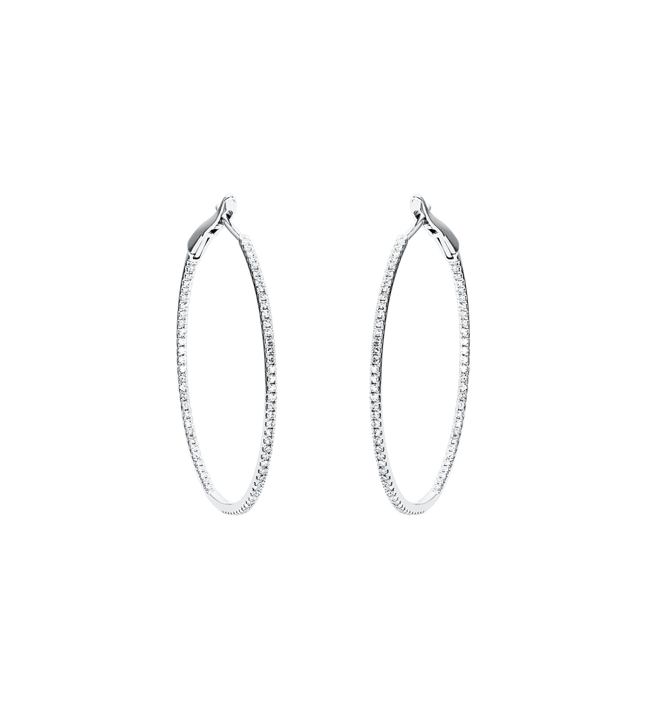 Brogle Classic diamond hoop earrings Brogle Classic diamond hoop earrings
