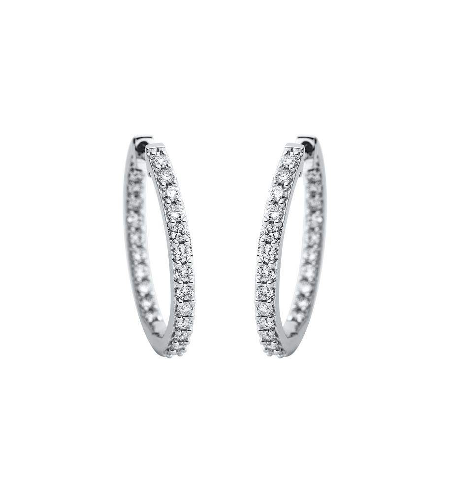 Brogle Classic diamond hoop earrings