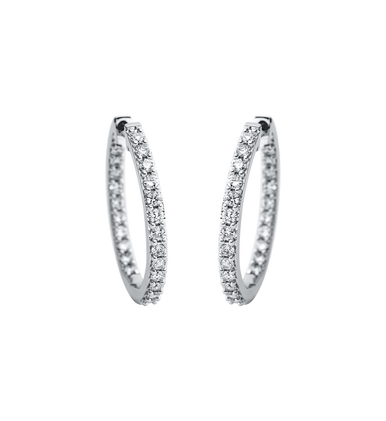Brogle Classic diamond hoop earrings