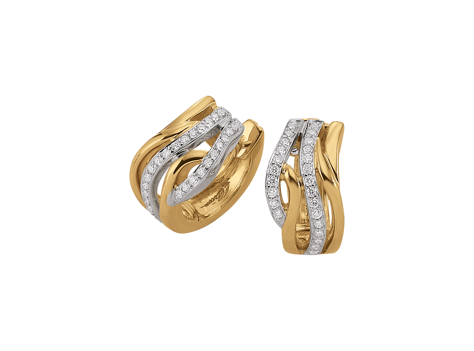 Brogle Classic bicolor diamond hoop earrings Brogle Classic bicolor diamond hoop earrings