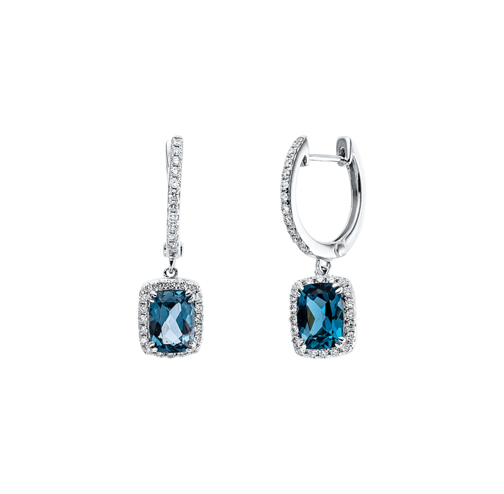 Brogle Classic London topaz hoop earrings