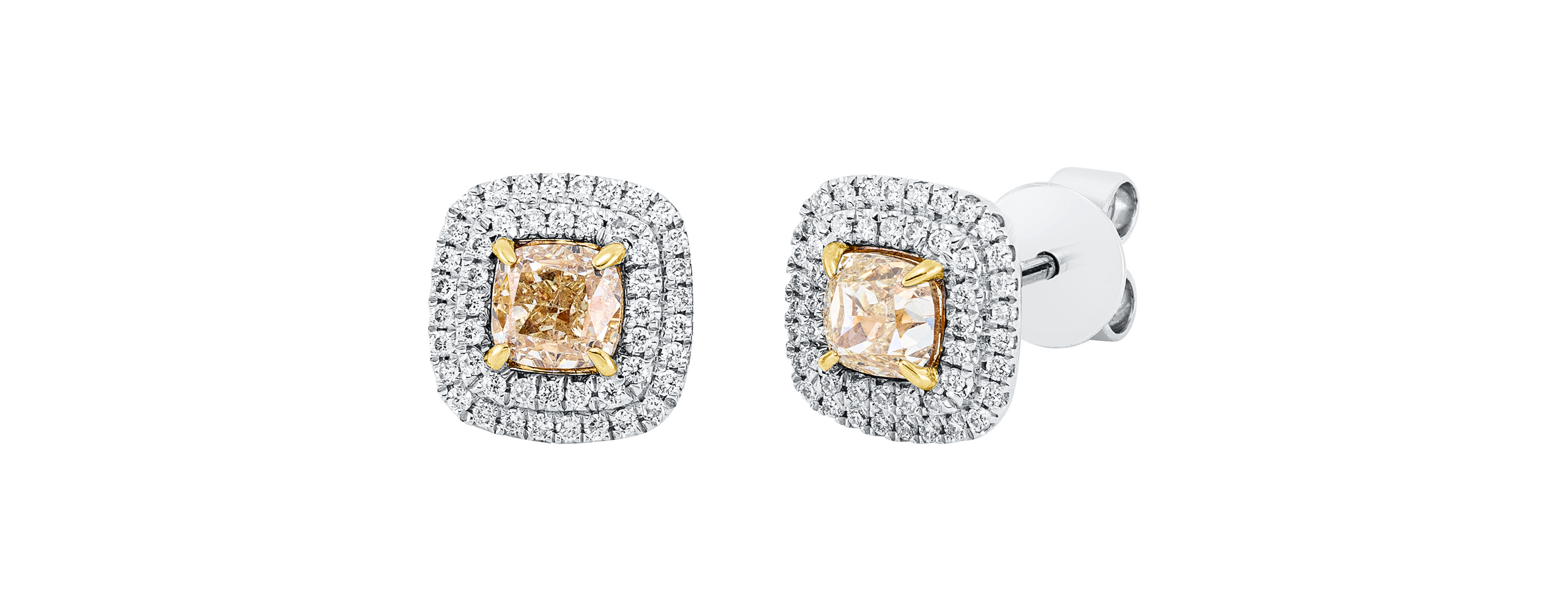 Brogle Selection bicolour diamond stud earrings