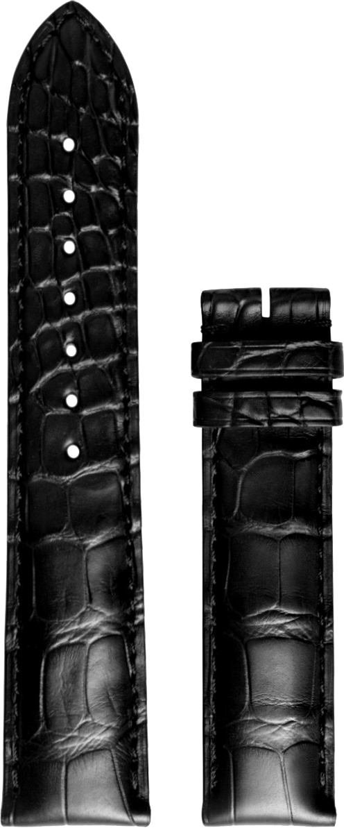 Longines black alligator leather strap 21/20mm