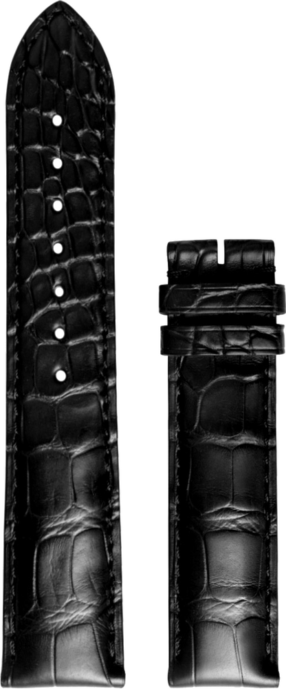 Longines schwarzes Alligatorenleder-Armband 21/20mm Longines schwarzes Alligatorenleder-Armband 21/20mm