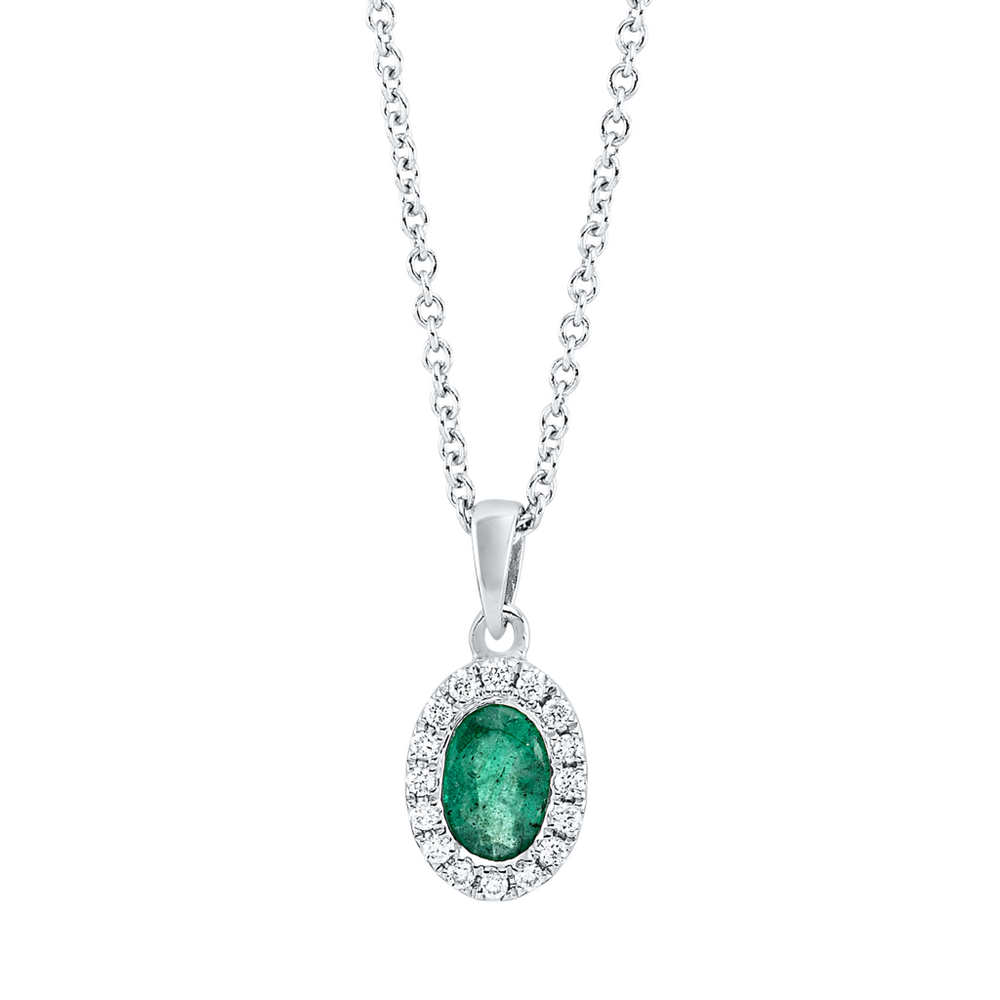 Brogle Classic gold chain with emerald pendant