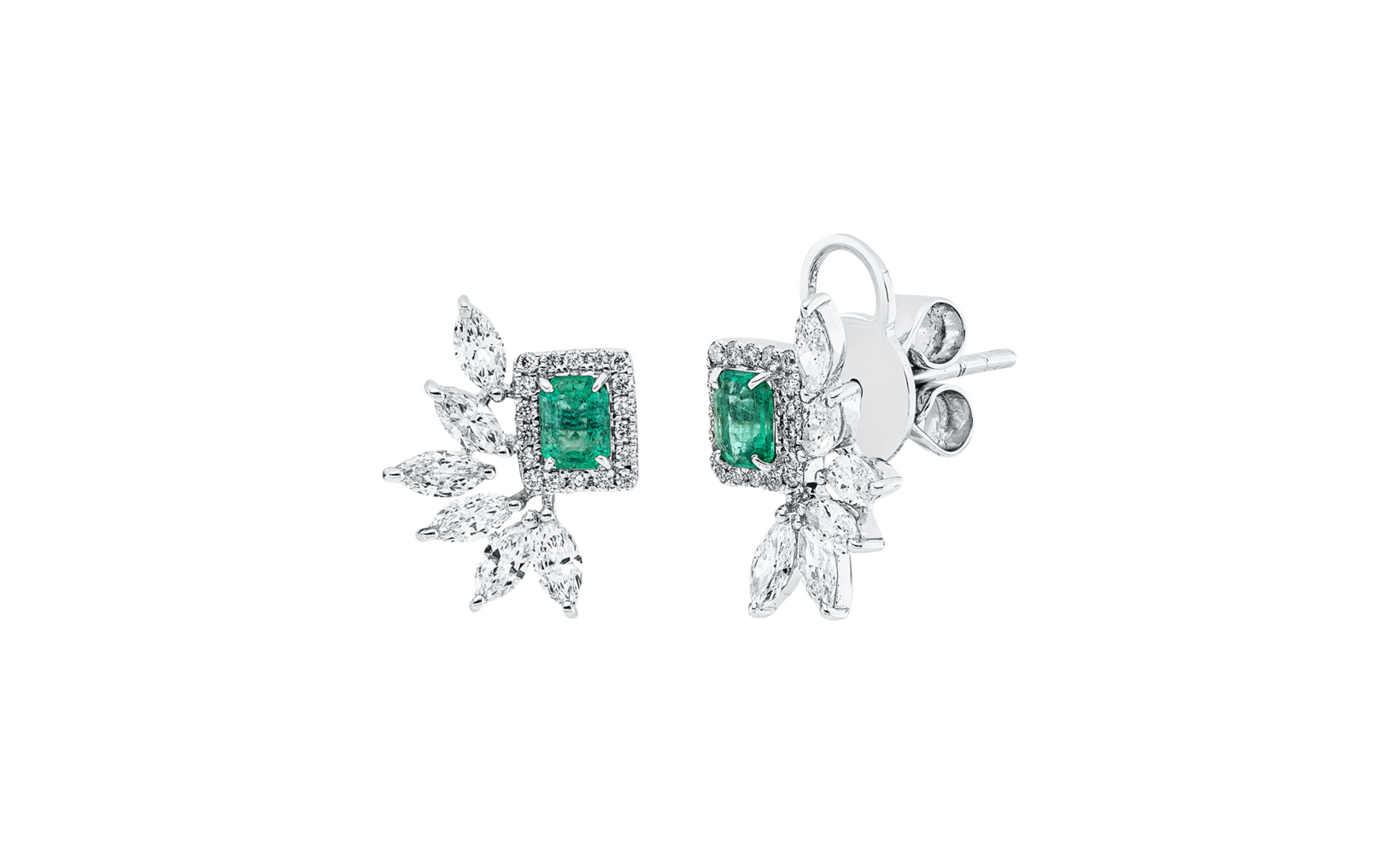 Brogle Classic emerald stud earrings