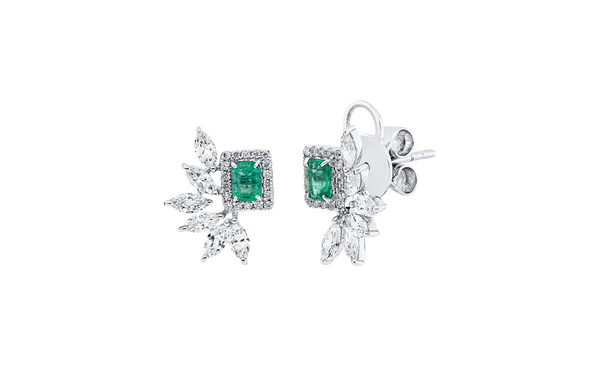 Brogle Classic emerald stud earrings