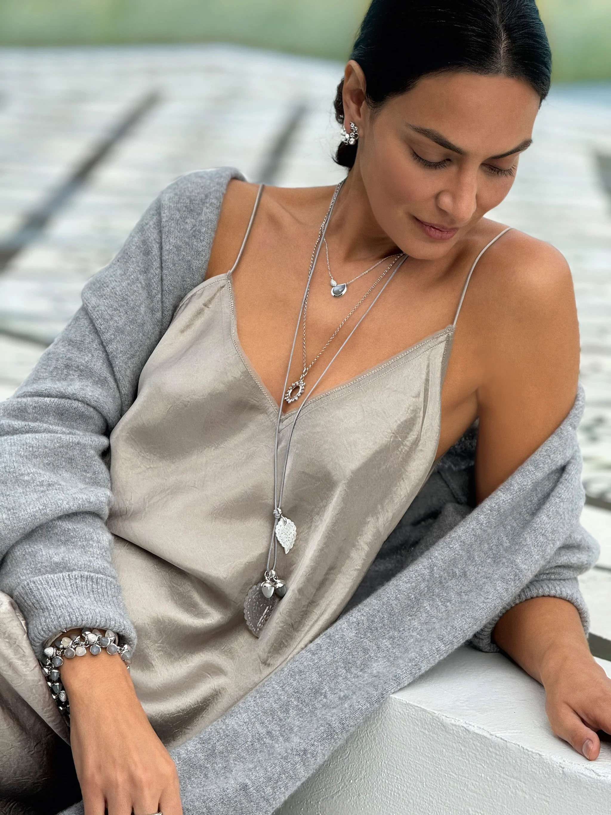 Tamara Comolli Signature Two Drops Moonstone Necklace with Pendant Tamara Comolli Signature Two Drops Moonstone Necklace with Pendant