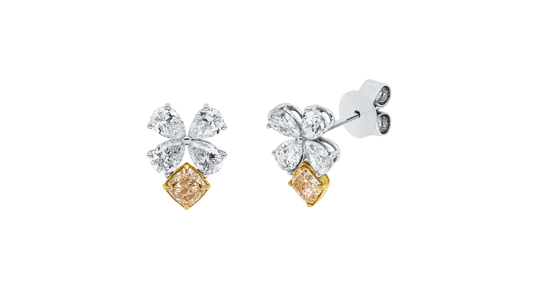 Brogle Selection bicolour diamond stud earrings