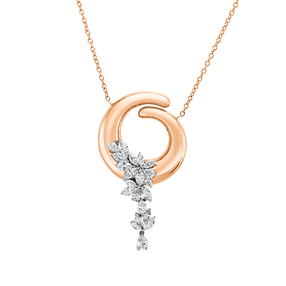 Brogle Selection necklace with bicolour diamond pendant