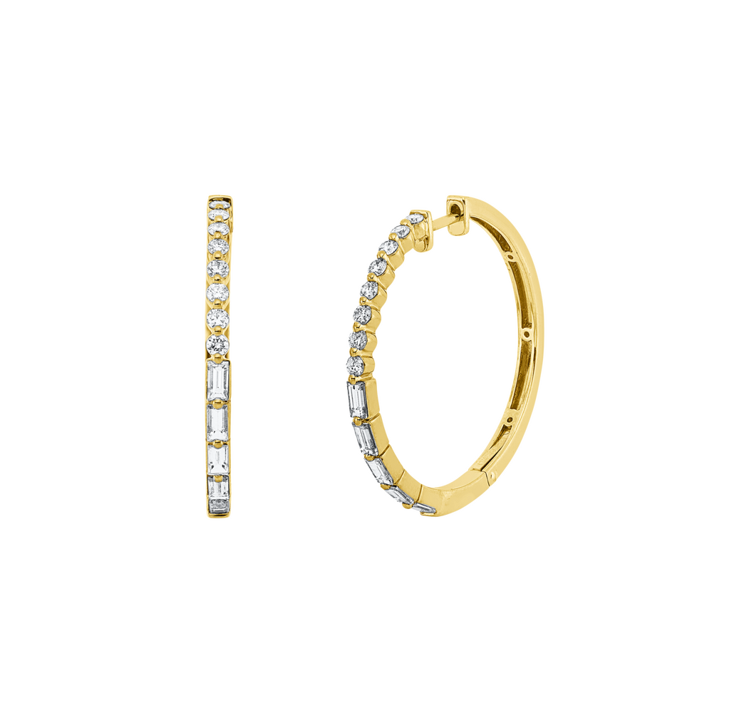 Brogle Selection diamond hoop earrings