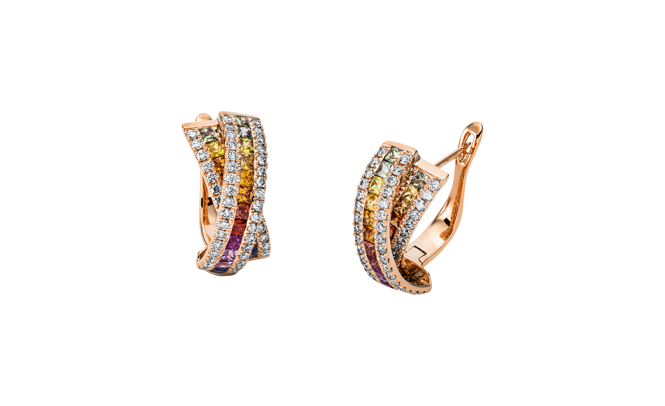 Brogle Selection sapphire hoop earrings Rainbow Brogle Selection sapphire hoop earrings Rainbow