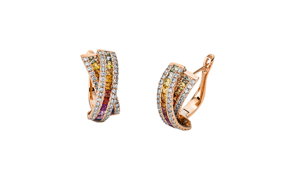 Brogle Selection sapphire hoop earrings Rainbow Brogle Selection sapphire hoop earrings Rainbow