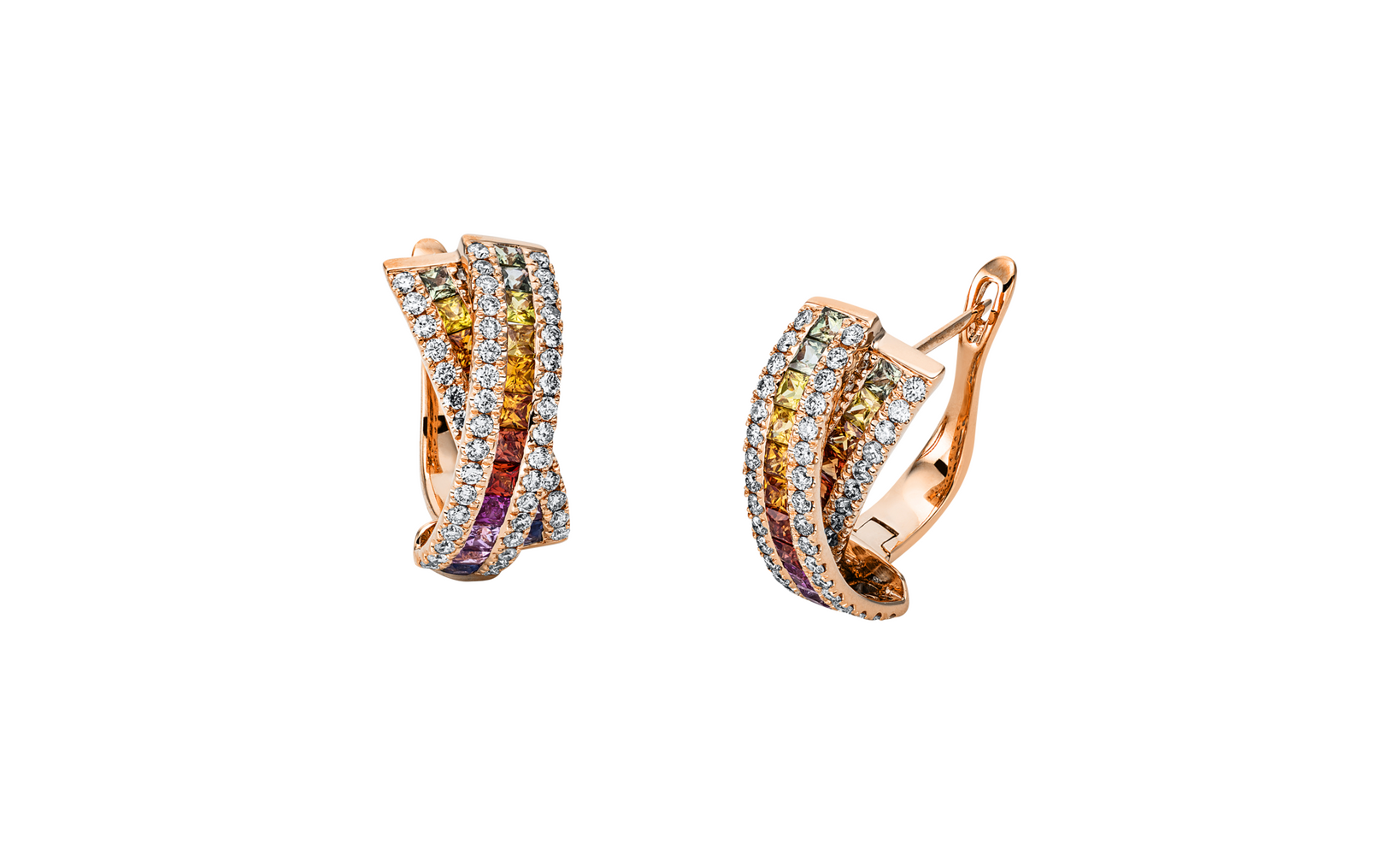 Brogle Selection sapphire hoop earrings Rainbow Brogle Selection sapphire hoop earrings Rainbow