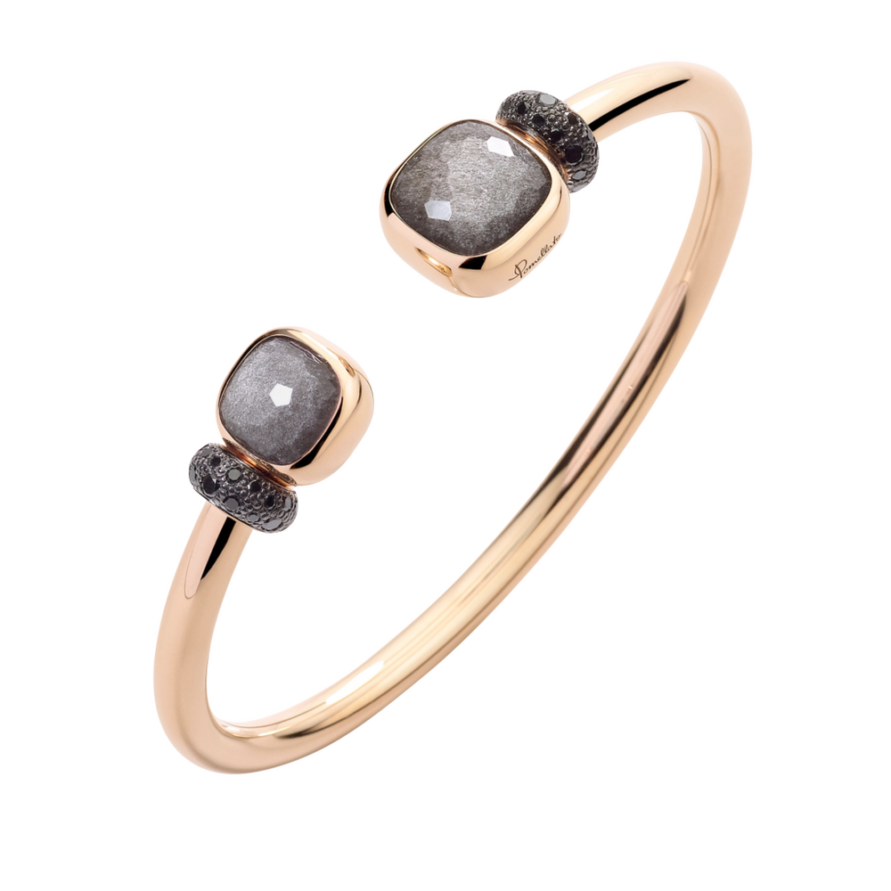 Pomellato Nudo Classic & Petit with Obsidian Bangle Pomellato Nudo Classic & Petit with Obsidian Bangle