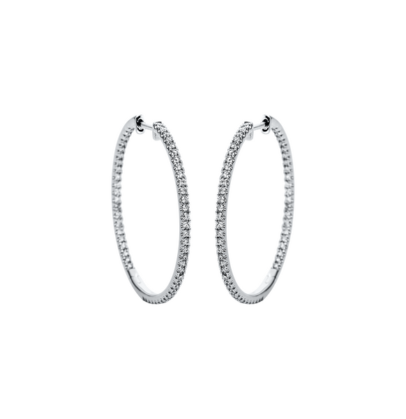 Brogle Classic diamond hoop earrings Brogle Classic diamond hoop earrings