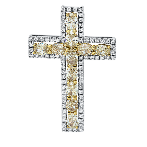 Brogle Selection bicolour cross pendant with diamonds
