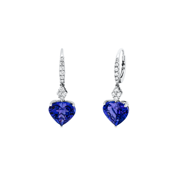 Brogle Selection earrings with tanzanite hearts