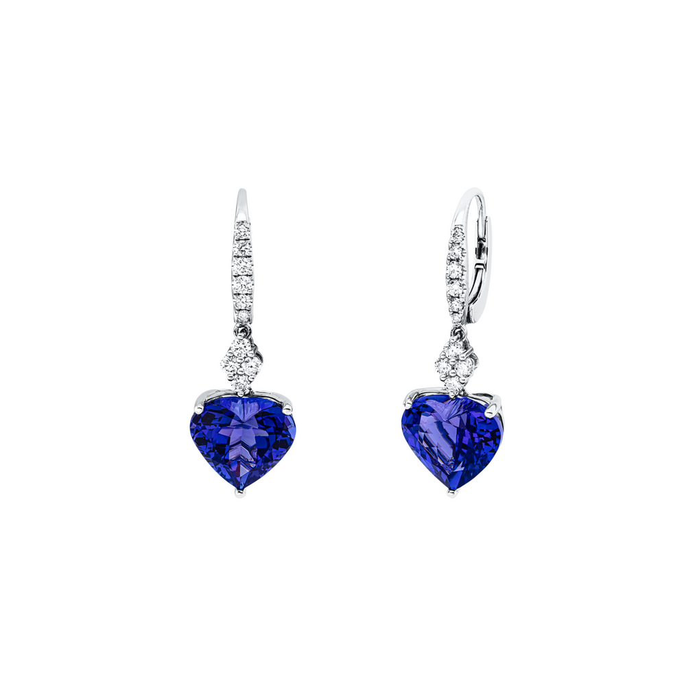 Brogle Selection earrings with tanzanite hearts Brogle Selection earrings with tanzanite hearts