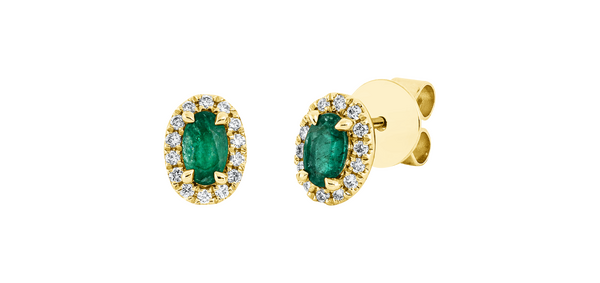 Brogle Classic emerald stud earrings