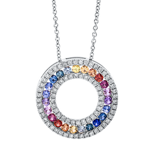 Brogle Selection Rainbow necklace with sapphire pendant