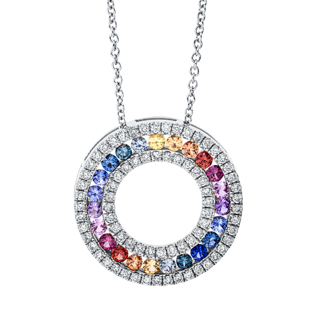 Brogle Classic necklace with sapphire pendant Rainbow Brogle Classic necklace with sapphire pendant Rainbow