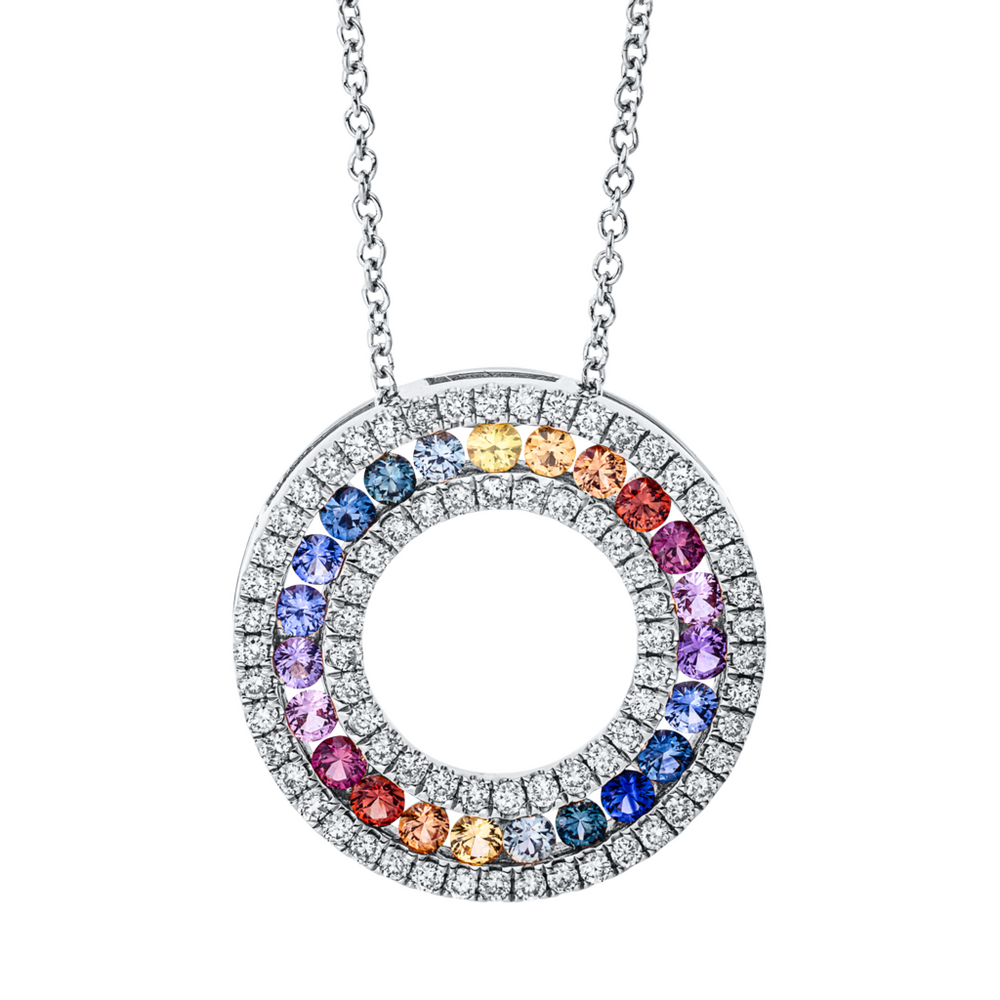Brogle Classic necklace with sapphire pendant Rainbow Brogle Classic necklace with sapphire pendant Rainbow