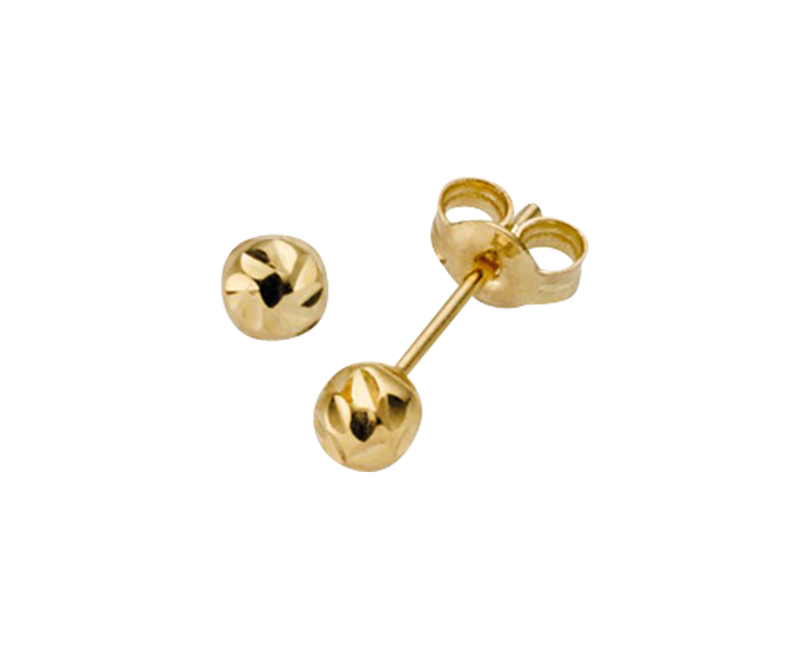 Brogle Classic gold ear studs beads diamanté 4mm Brogle Classic gold ear studs beads diamanté 4mm