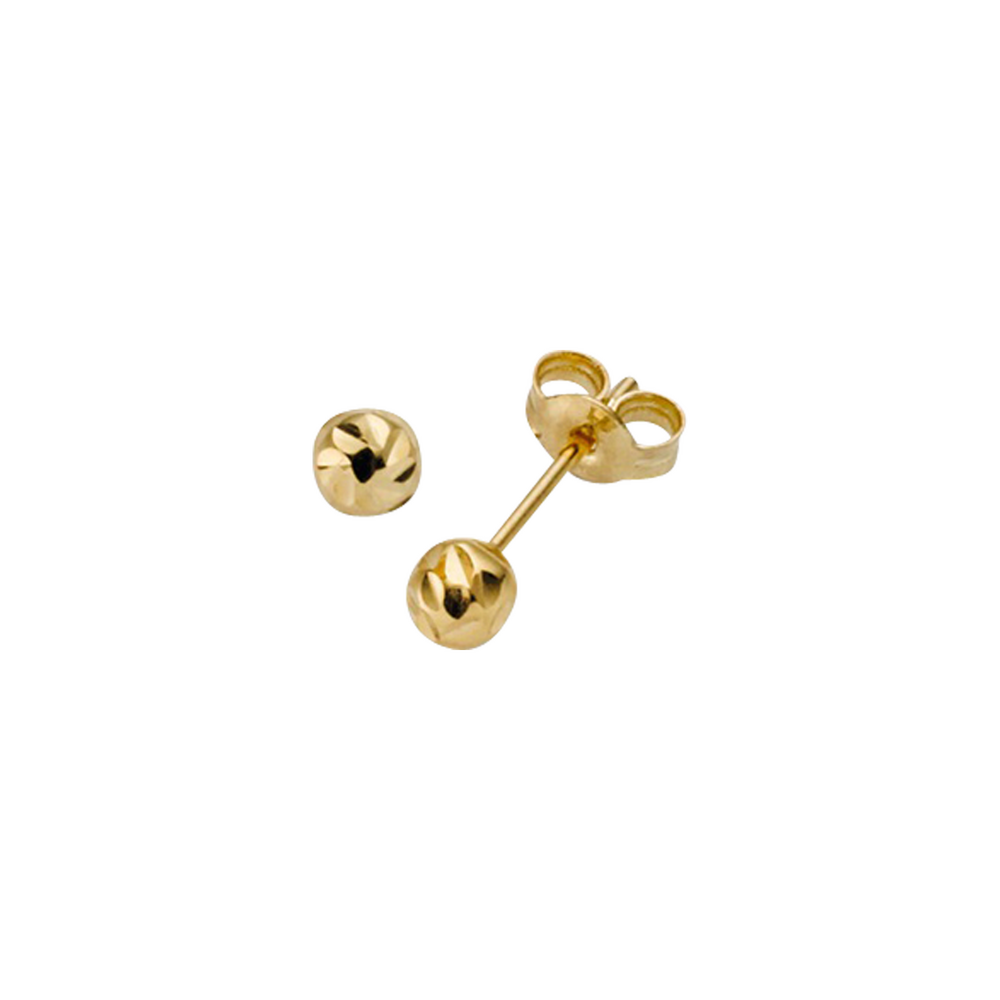 Brogle Classic gold ear studs beads diamanté 4mm Brogle Classic gold ear studs beads diamanté 4mm