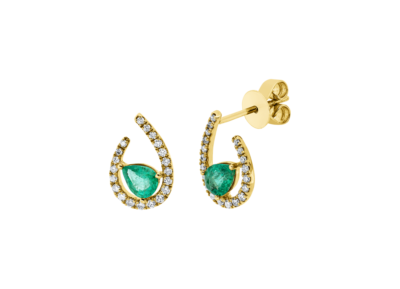 Brogle Classic emerald stud earrings