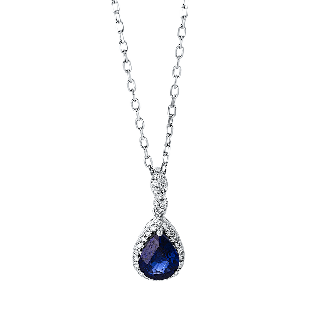 Brogle Classic gold chain with sapphire pendant