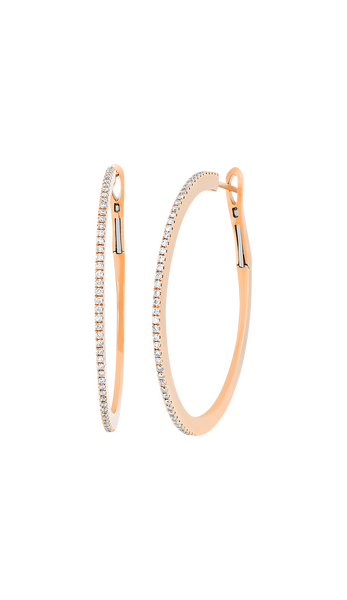 Brogle Classic diamond hoop earrings