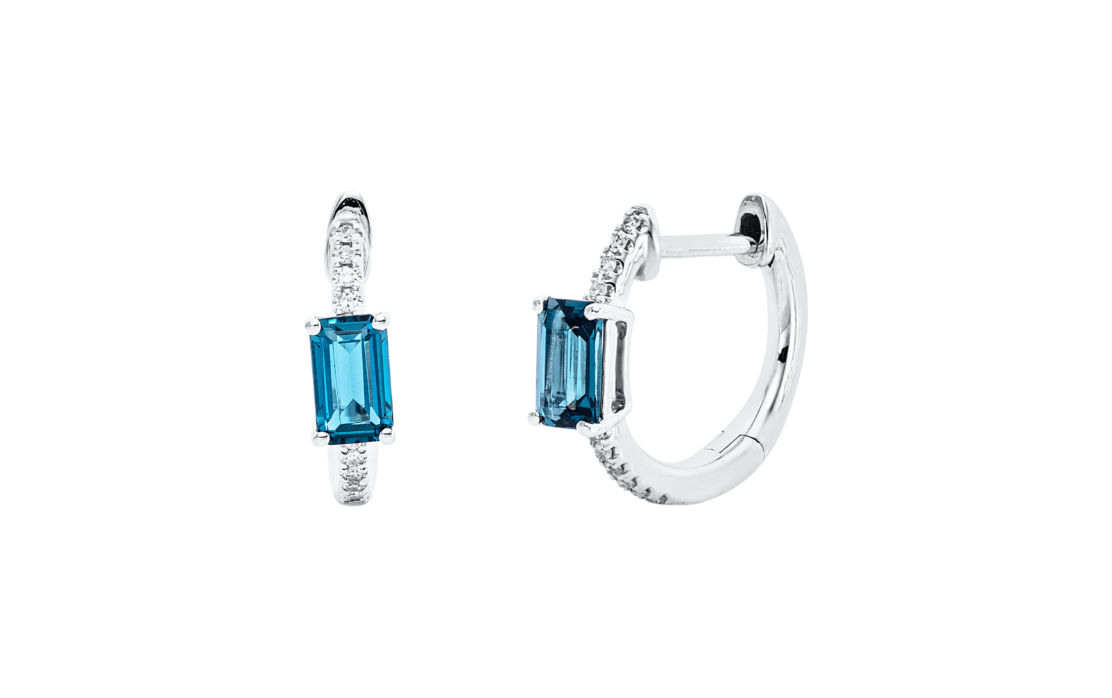 Brogle Classic London topaz hoop earrings
