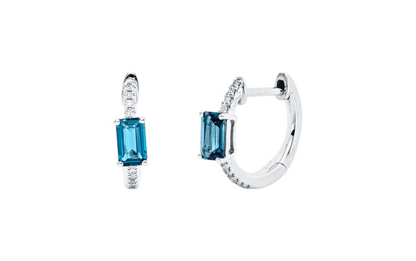 Brogle Classic London topaz hoop earrings