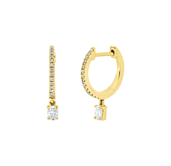 Brogle Classic diamond hoop earrings