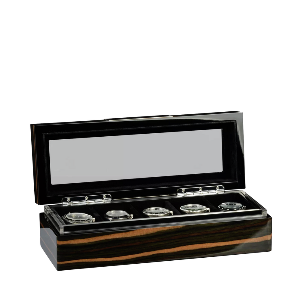 Heisse & Söhne watch box Executive 5 - Makassar/black