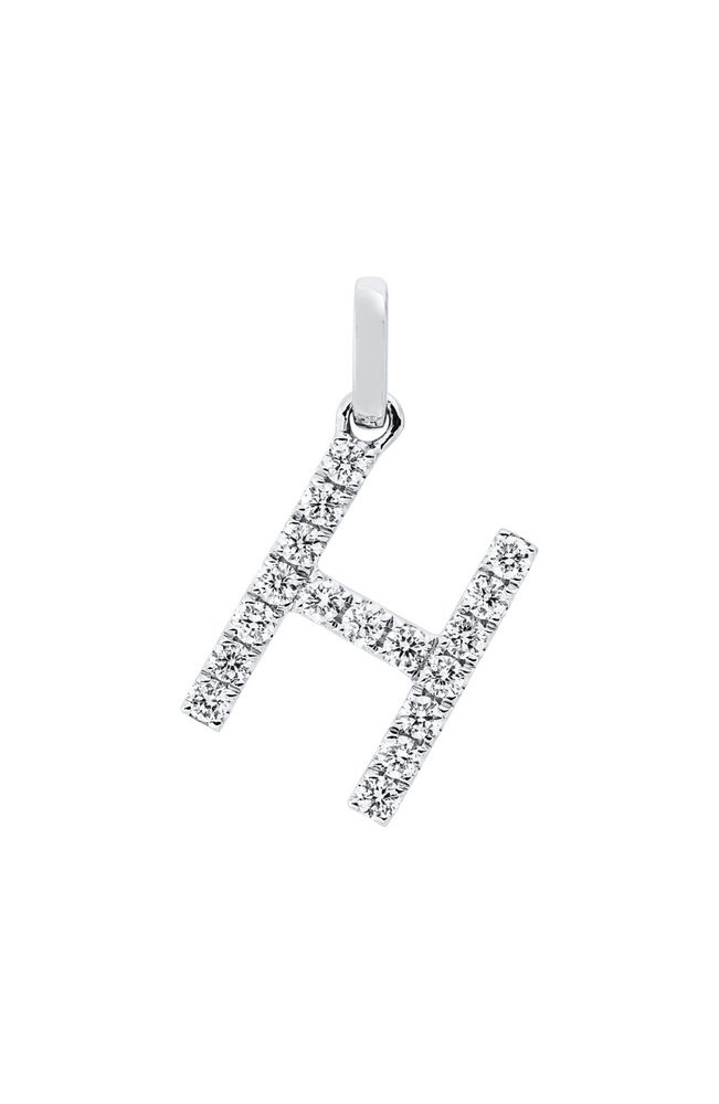 Brogle Classic letter pendant H with diamonds
