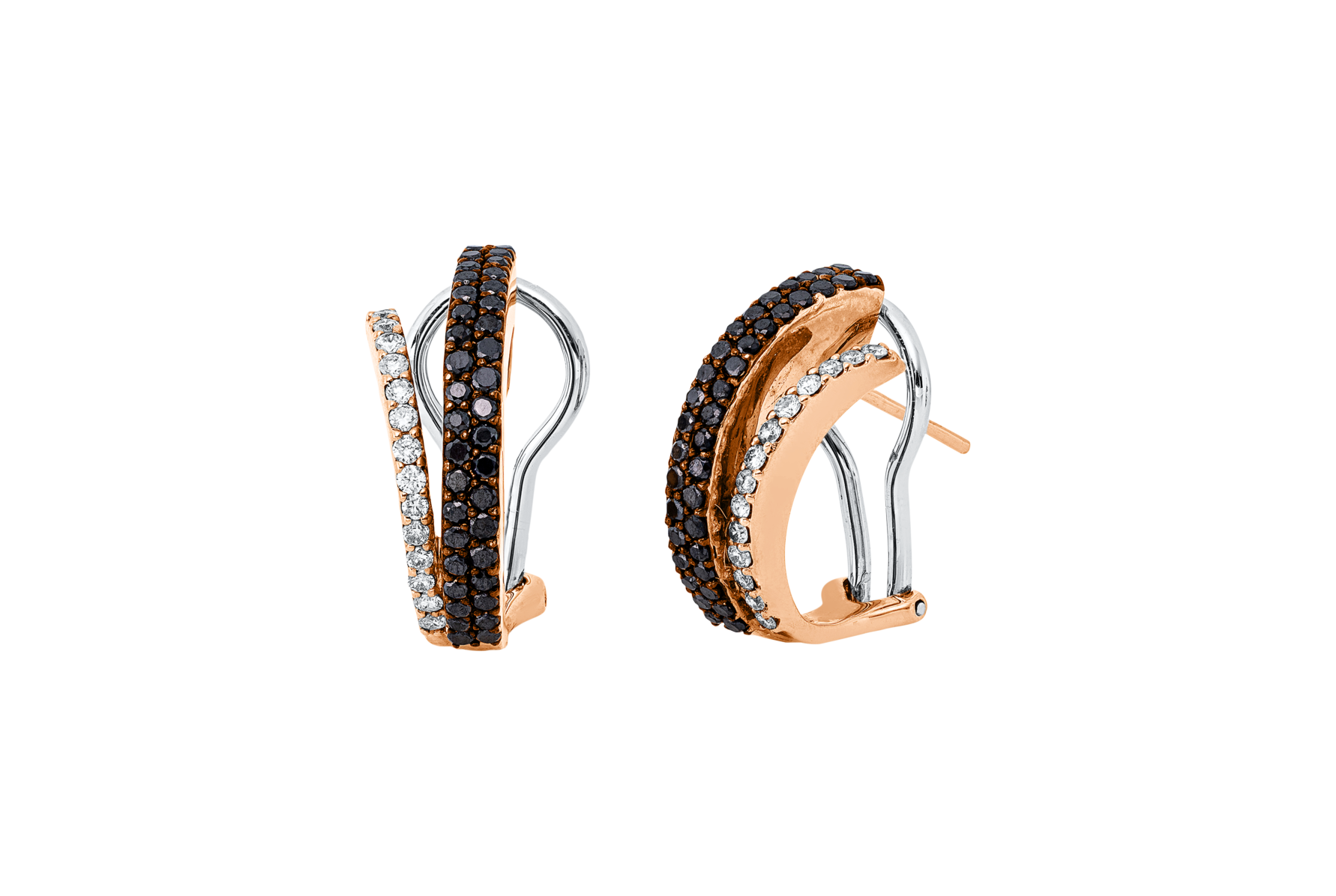 Brogle Selection bicolor diamond hoop earrings Brogle Selection bicolor diamond hoop earrings